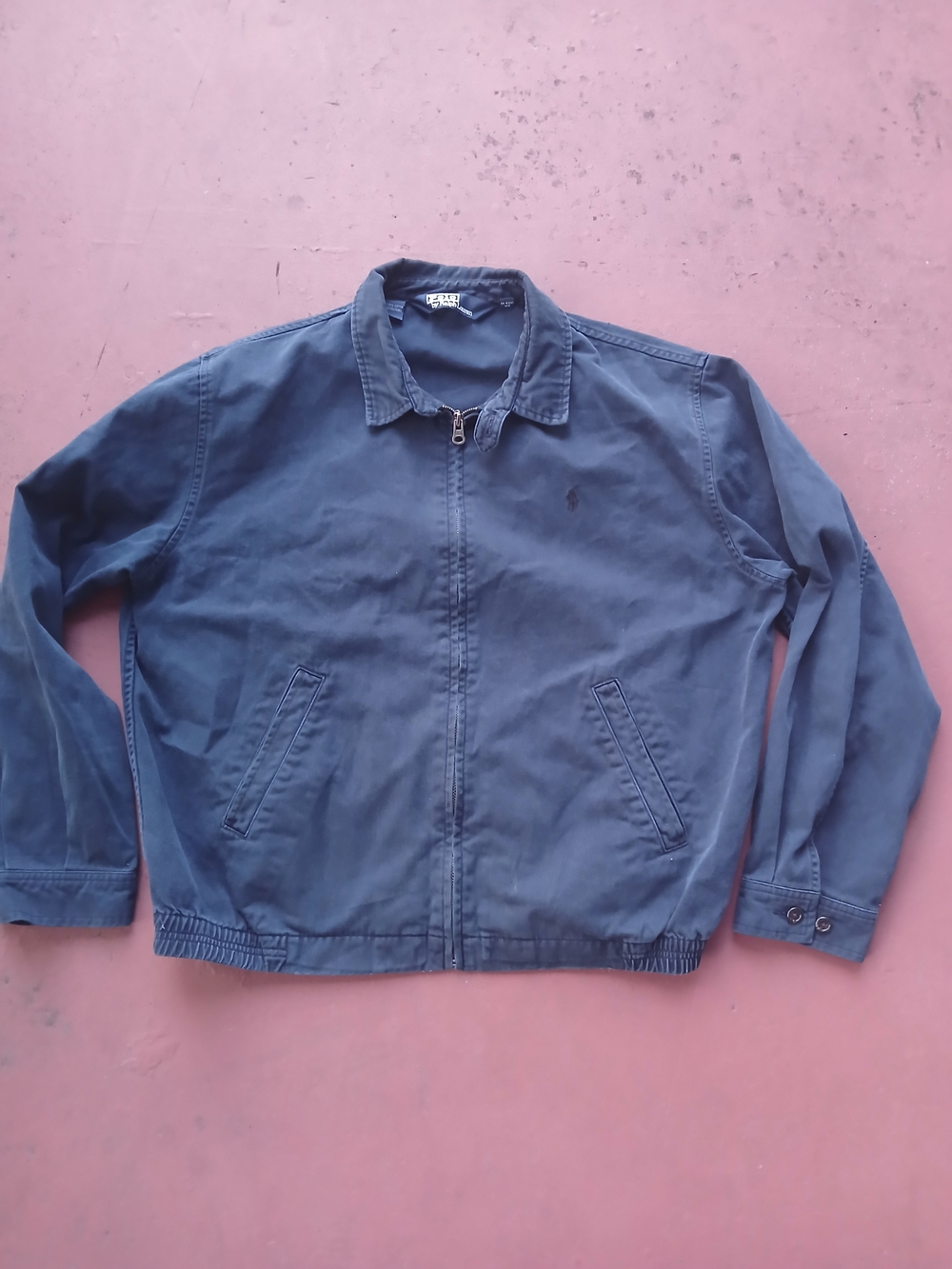 Polo Ralph Lauren Jacket Bomber Harrington Navy Pony Collar Navy Men's L 90s